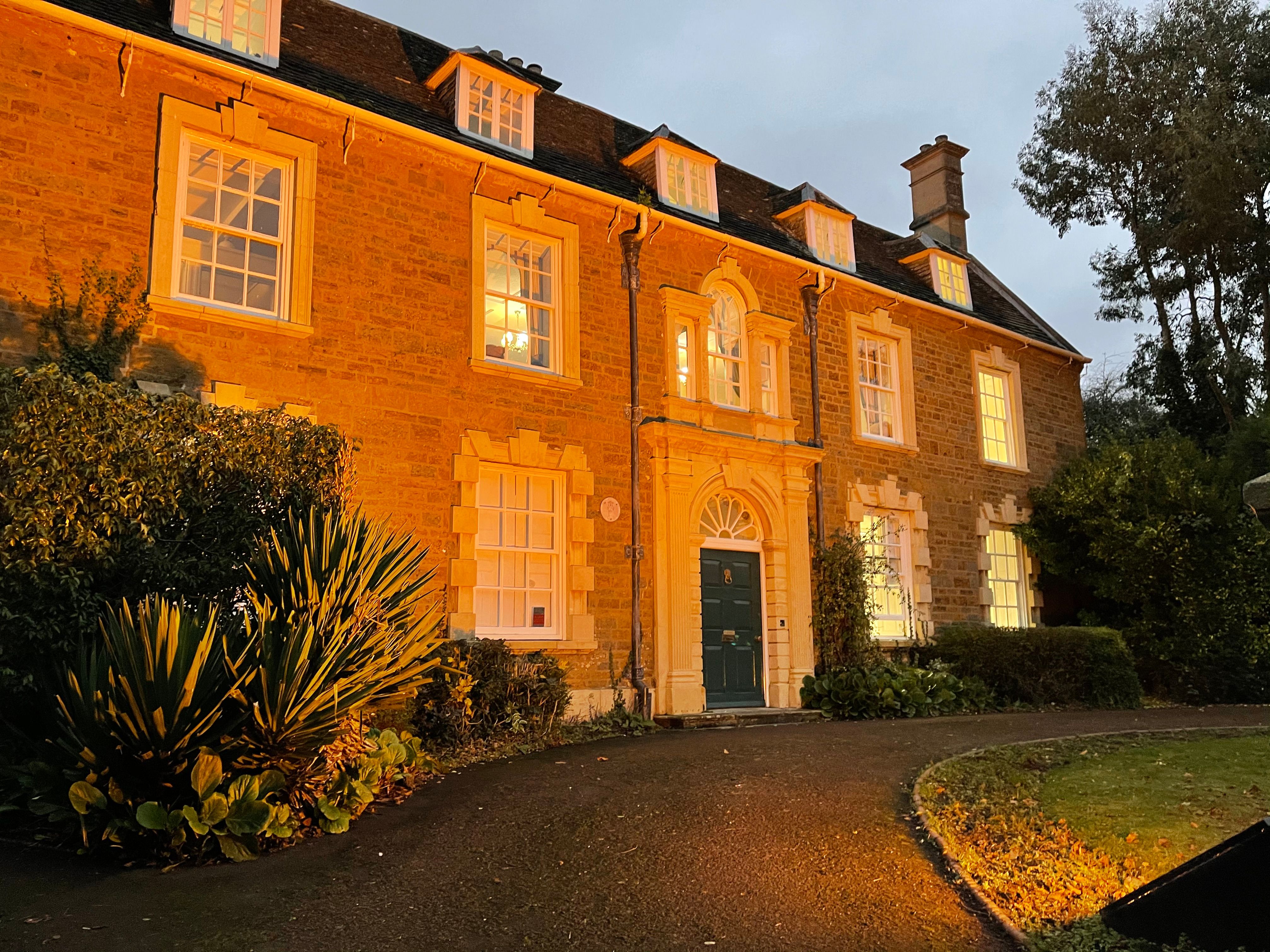 The Manor House at night